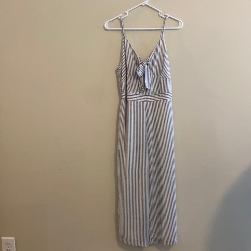 Cute blue and white striped jumpsuit
